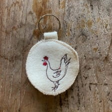 Embroidered key ring - Cockerel