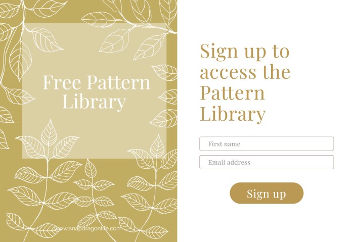sign up to get a free PDF pattern