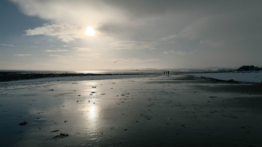 northumberland beach in winter