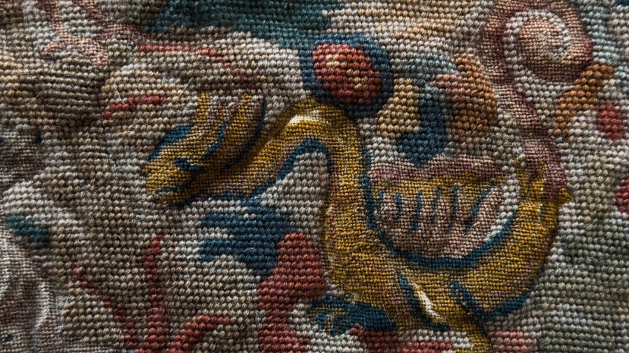 from of needlepoint 1700s 