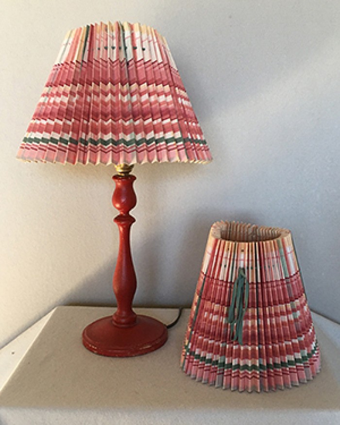 pleated paper lampshade antique