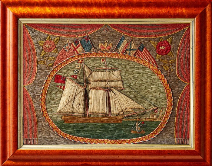 C19th embroidered picture