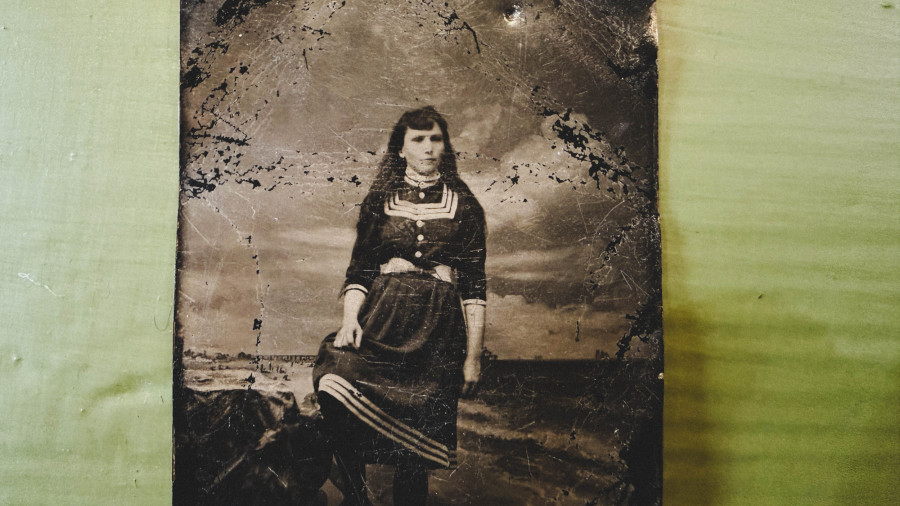tintype photograph of teenager in sailor suit