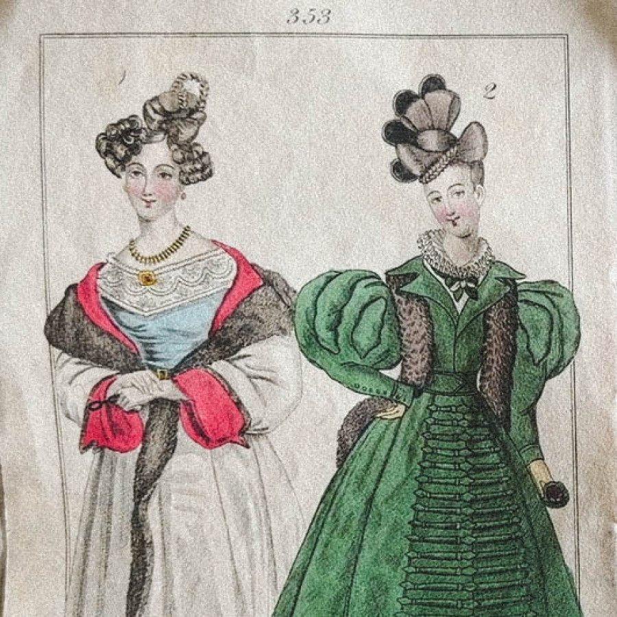 fashion plates from Townsend's Parisian Costumes 1830