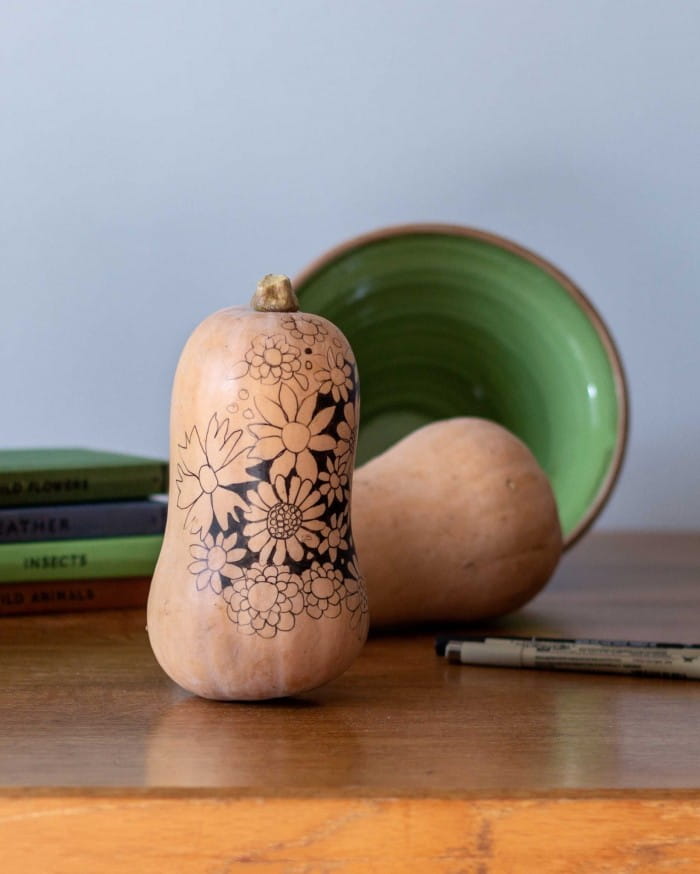 decorating squash for autumn