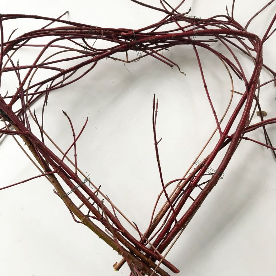 making the framework dogwood wreath