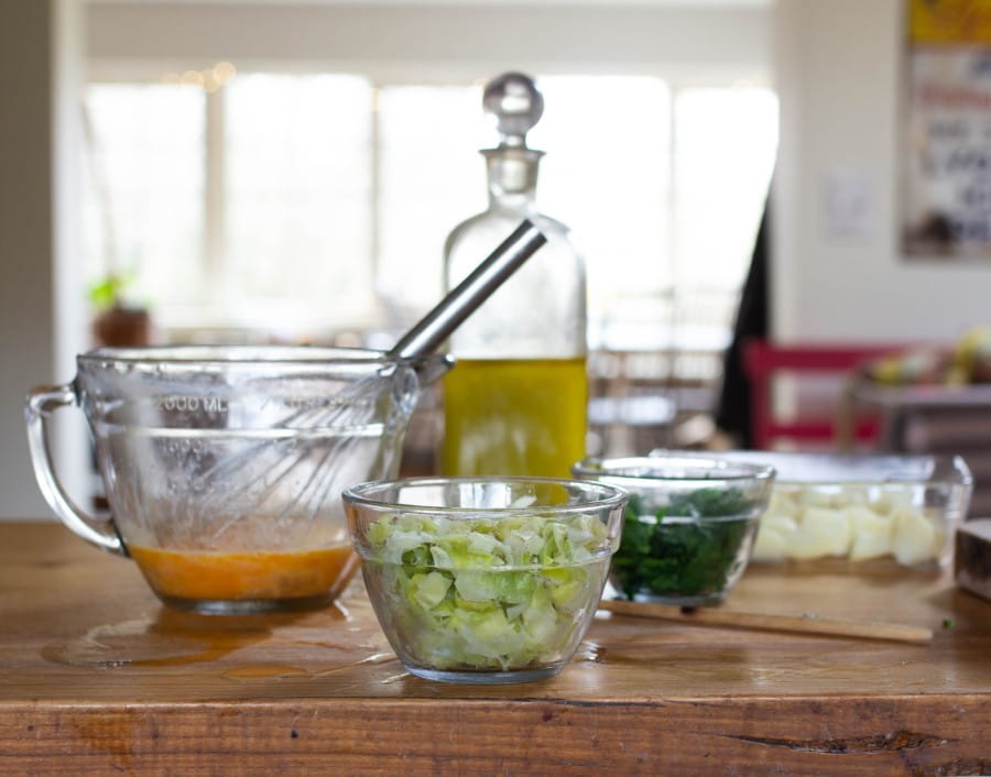 ingredients for kale frittata
