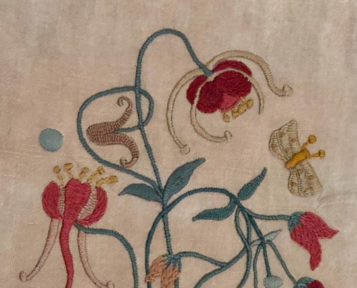 embroidered bedcover kellie castle