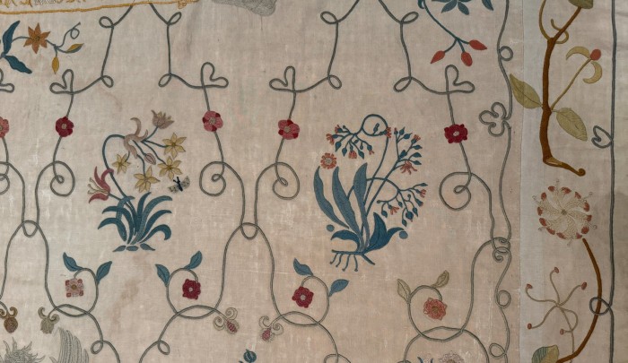 embroidered bed cover scottish arts and crafts